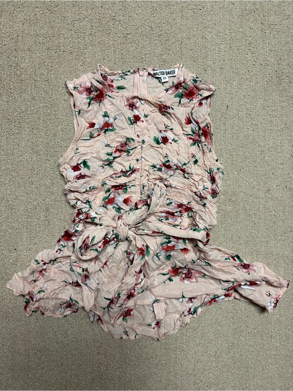 Walter Baker Blush Floral Tie-Front Blouse